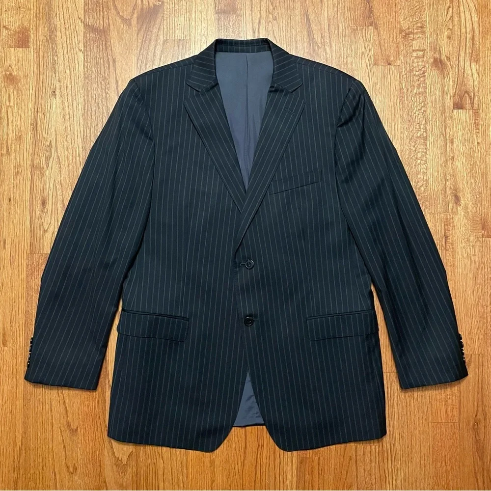 Z Zegna City navy pinstripe wool sports coat blazer size 44R